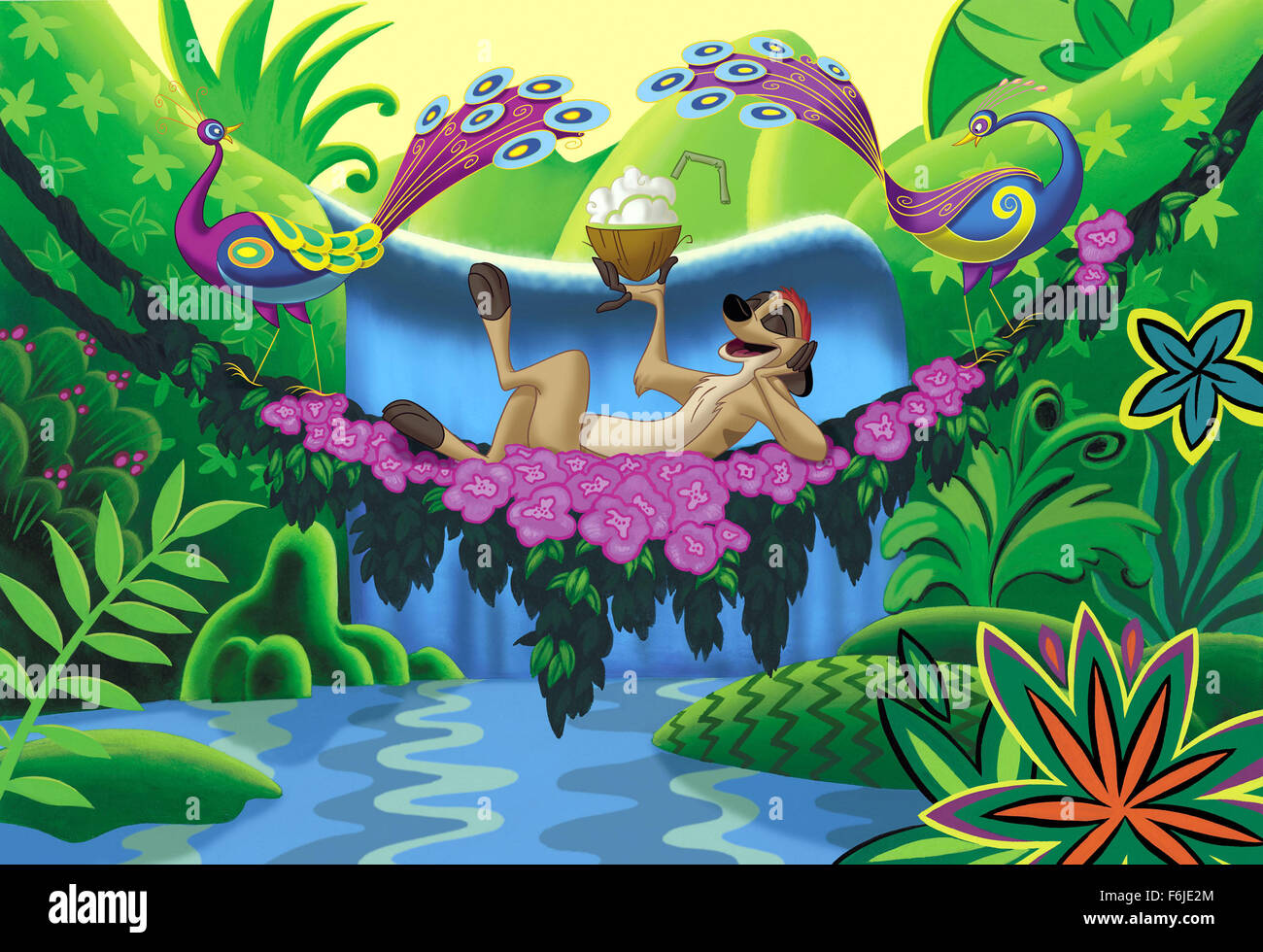 Data di rilascio: febbraio 10, 2004. Il titolo del filmato: Re Leone 1.5. STUDIO: Walt Disney Pictures. Trama: Timon e Pumbaa iniziare a guardare l'originale Lion King movie, ma Timon continua ad insistere per avanzamento veloce per quando entrano in, perché non si è visto all inizio della storia o ovunque fino a quando a metà. Pumbaa suggerisce di raccontare al pubblico la loro storia che inizia prima di Simba il viaggio inizia. Attraverso questa, incontriamo Timon della madre e lo zio Max, scoprire il motivo per cui egli ha lasciato la sua colonia di meerkat, dove imparò l'Hakuna Matata, come egli incontra Pumbaa e i pericoli che essi hanno incontrato mentre searchin Foto Stock