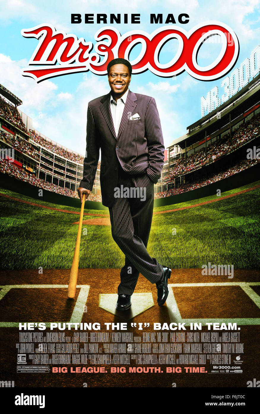 Data di rilascio: Settembre 17, 2004. Il titolo del filmato: il sig. 3000. STUDIO: Touchstone Pictures. Trama: Invecchiamento star baseball chi va con il soprannome, il sig. 3000, scopre che molti anni dopo il pensionamento che lui non ha abbastanza raggiungere 3.000 hits. Ora all'età 47 è tornato per cercare di raggiungere tale obiettivo. Nella foto: BERNIE MAC stelle come Stan. Foto Stock