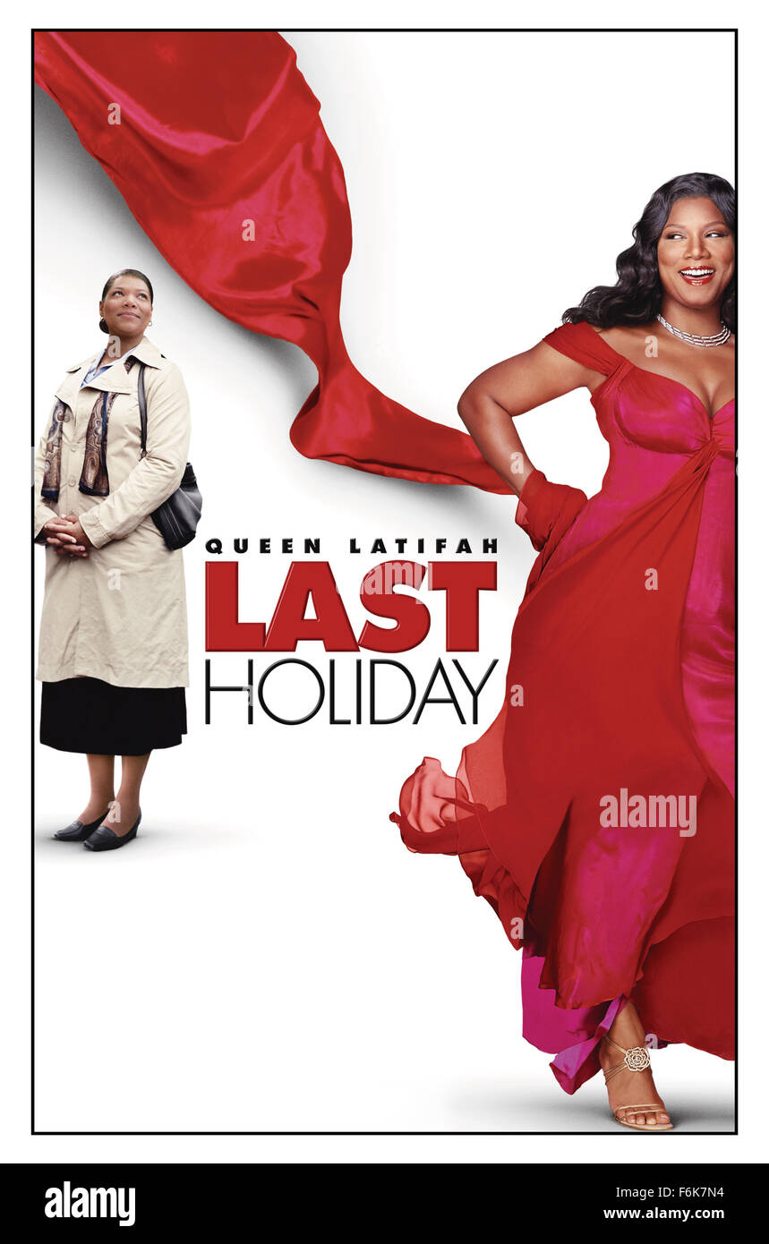 Data di rilascio: Gennaio 13, 2006 il titolo del filmato: ultima vacanza studio: Paramount Pictures trama: Georgia Byrd cancellieri a New Orleans department store. Essa rinvia il piacere, cuochi pasti gourmet, mangia la cucina povera, ama un collaboratore in silenzio, ha risparmi, ma non ha mai lasciato la Louisiana. Tutti che cambia quando una scansione TC descrive ha tre settimane per vivere. Ella cashes suoi risparmi e testate per l'Europa del Grandhotel Pupp, dove lo Chef Didier presiede. Diretto da Wayne Wang. Nella foto: poster artwork con Queen Latifah come Georgia Byrd. (Credito Immagine: c Paramount Pictures/Entertainment foto/ZUM Foto Stock