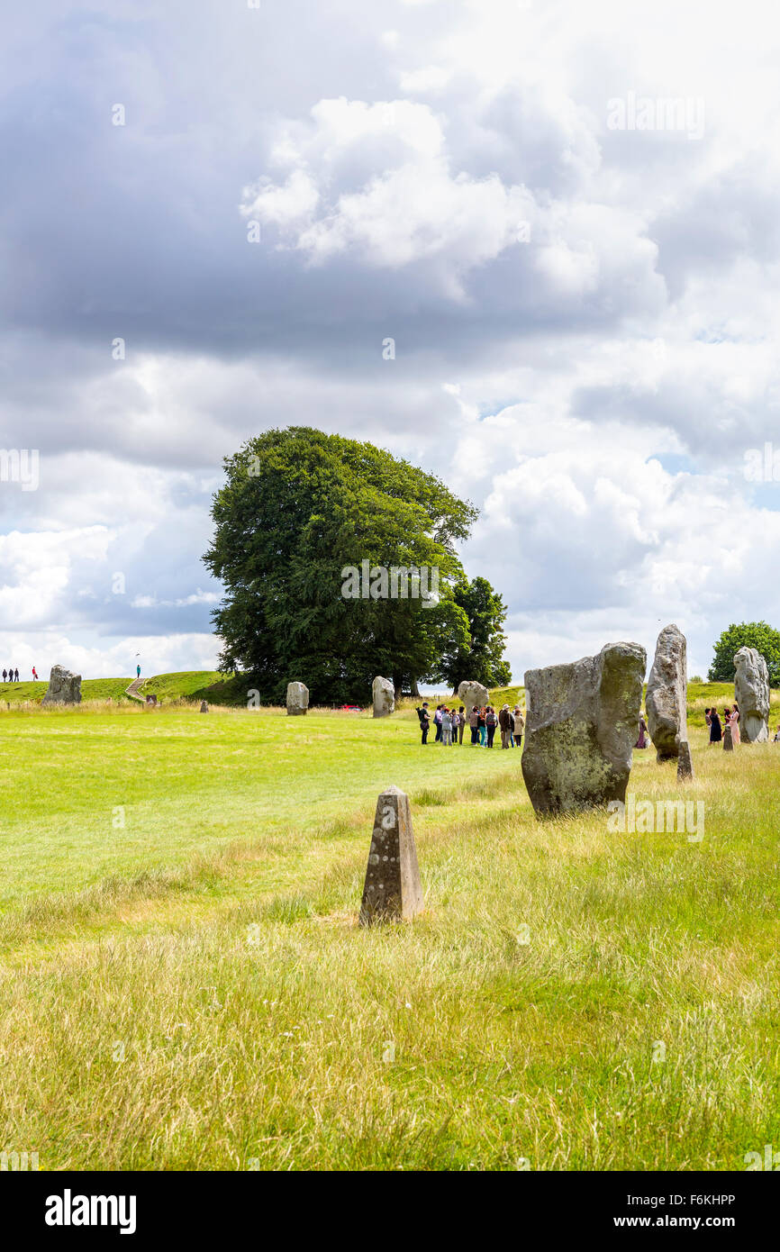 Ad Avebury permanente del Neolitico Stone Circle, Wiltshire, Inghilterra, l'Europa. Foto Stock