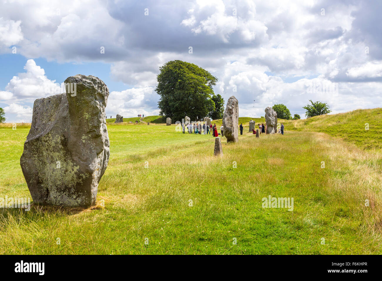 Ad Avebury permanente del Neolitico Stone Circle, Wiltshire, Inghilterra, l'Europa. Foto Stock