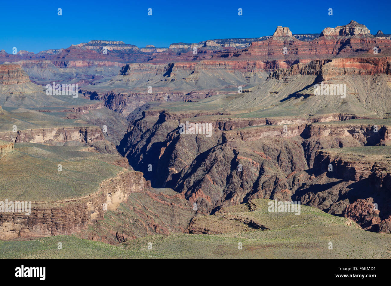 Superiore gola di granito visto da mesa a ferro di cavallo nel parco nazionale del Grand Canyon, Arizona Foto Stock