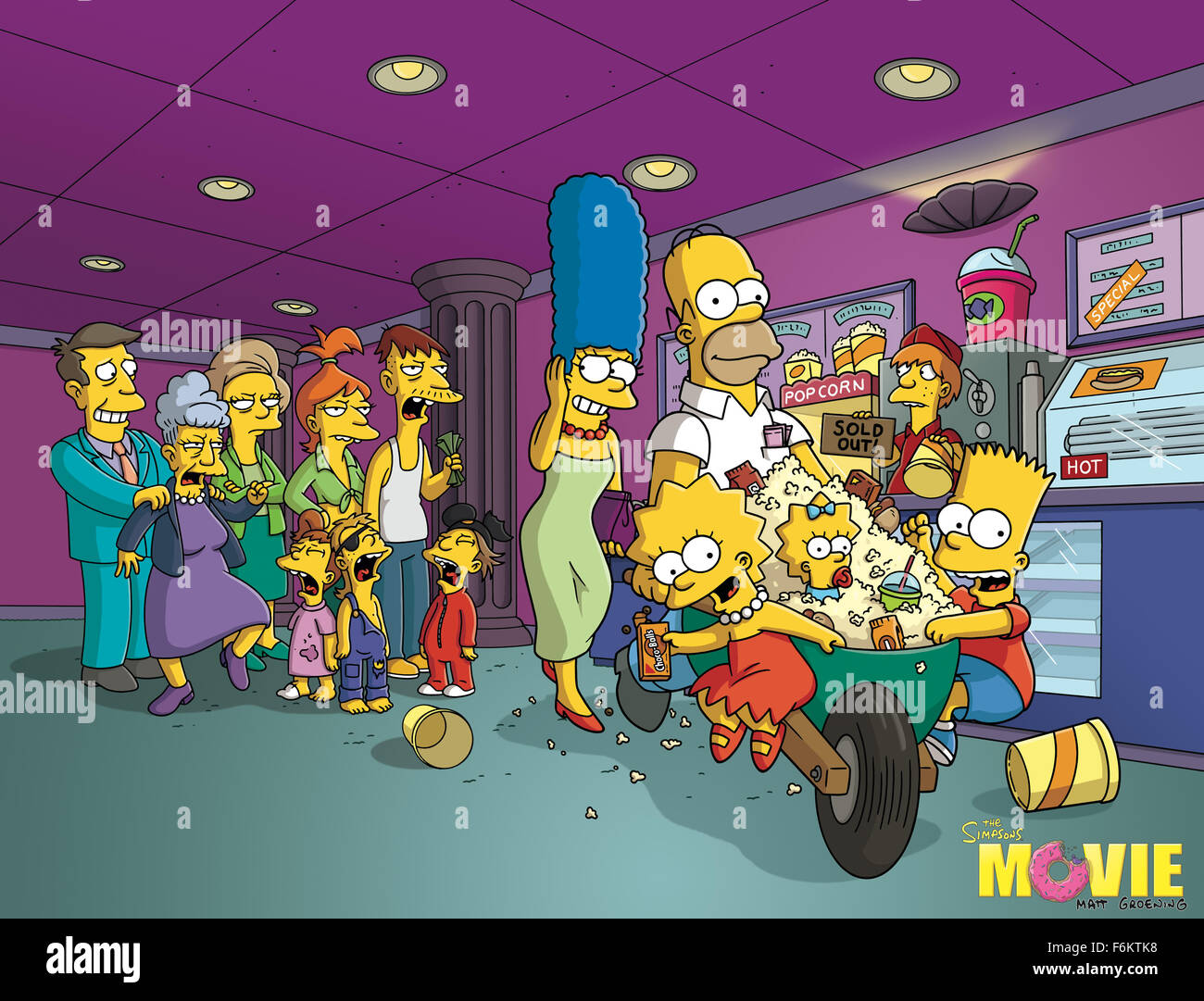 Data di rilascio: 27 luglio 2007. Il titolo del filmato: I Simpson - Il film - STUDIO: Akom Production Company. Illustrazione originale da: Matt Groening. Trama: Dopo Homer inquina accidentalmente la città alla fornitura di acqua, Springfield è racchiuso in una gigantesca cupola da EPA e la famiglia Simpson sono dichiarati latitanti. Nella foto: Movie Card. Foto Stock