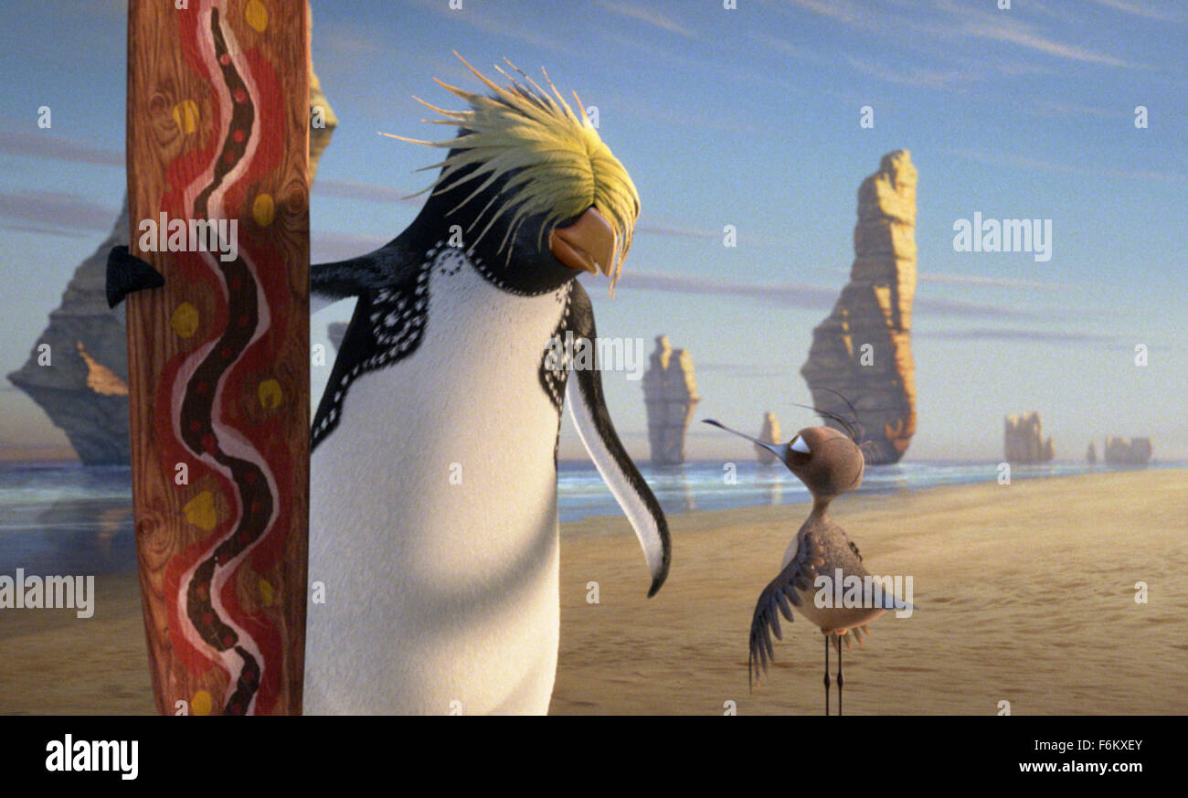 Data di rilascio: giugno 8, 2007. STUDIO: Sony Pictures Animation. Trama: un dietro le quinte al pinguino annuale mondiale campionato di surf e la sua più recente partecipante, up-e-comer Cody Maverick. Nella foto: Mikey (espresso da Mario cantone). Foto Stock