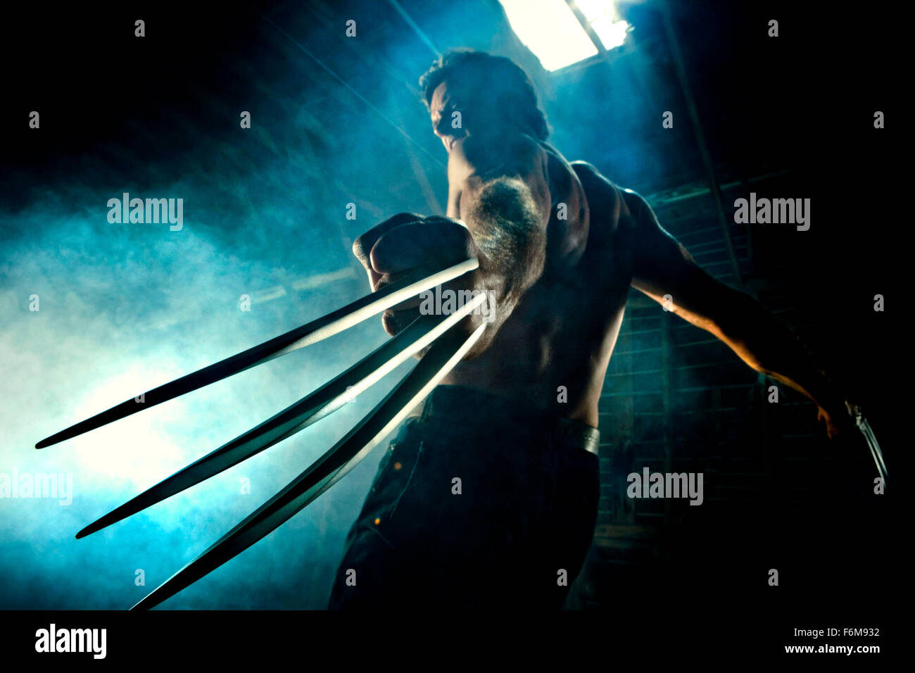 Data di rilascio: maggio 01, 2009. Il titolo del filmato: X-Men Origins: Wolverine. STUDIO: la meraviglia delle imprese. Trama: Wolverine vive una vita mutante, cerca la vendetta contro Victor Creed (che diventerà poi Sabertooth) per la morte della sua fidanzata e infine finisce per andare attraverso il mutante Arma X programma. Nella foto: Hugh Jackman come Logan / Wolverine. Foto Stock