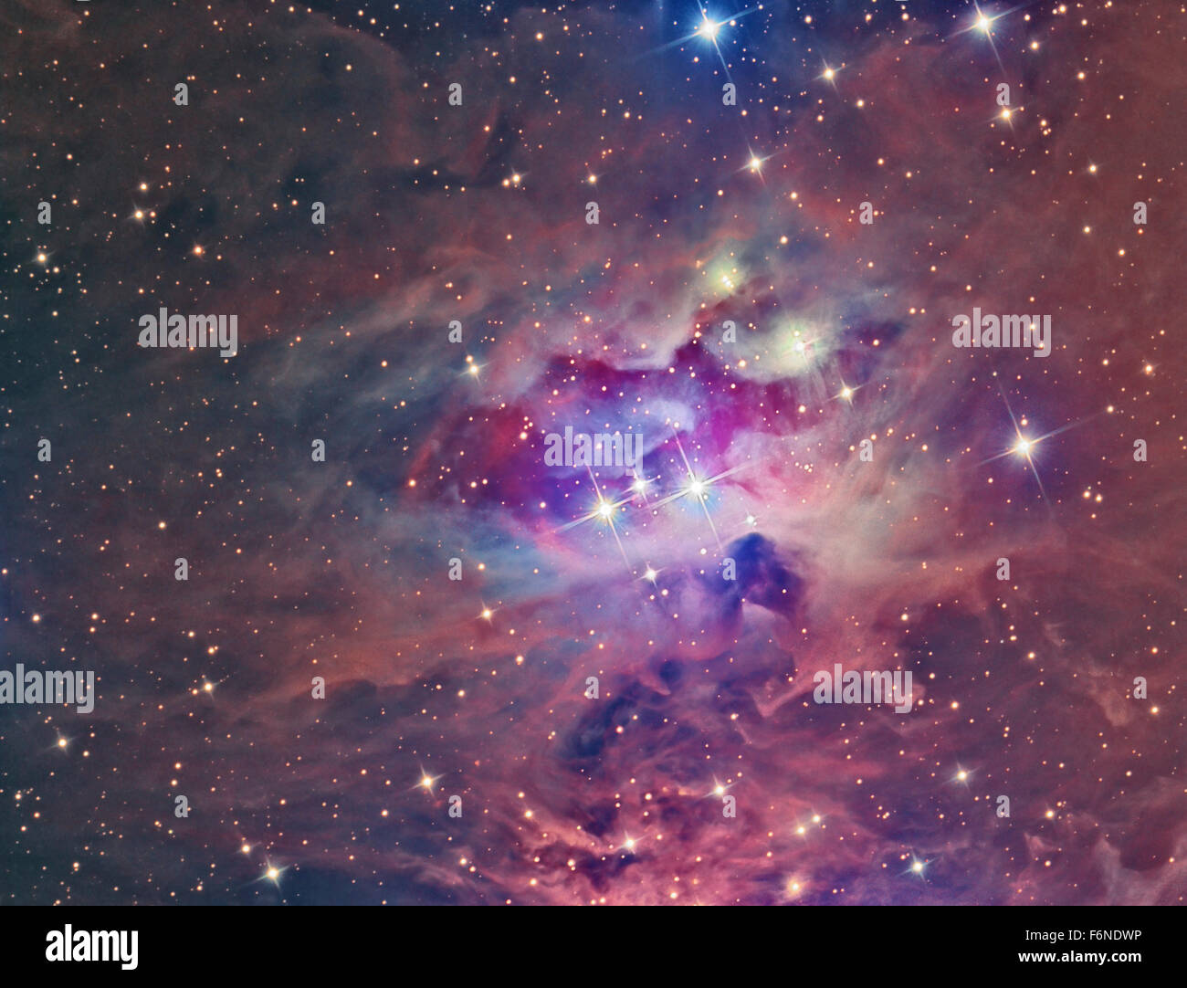 NGC 1973, l'uomo che corre nebulosa. Questa immagine catturata con un telescopio e scientifico e telecamera CCD Foto Stock