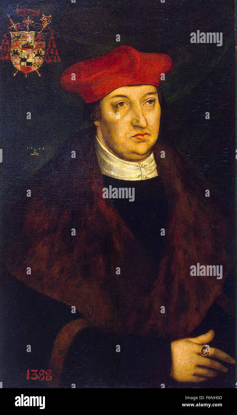 Lucas Cranach il Vecchio - Il Portrait del Cardinale Alberto di Brandenburgo Foto Stock