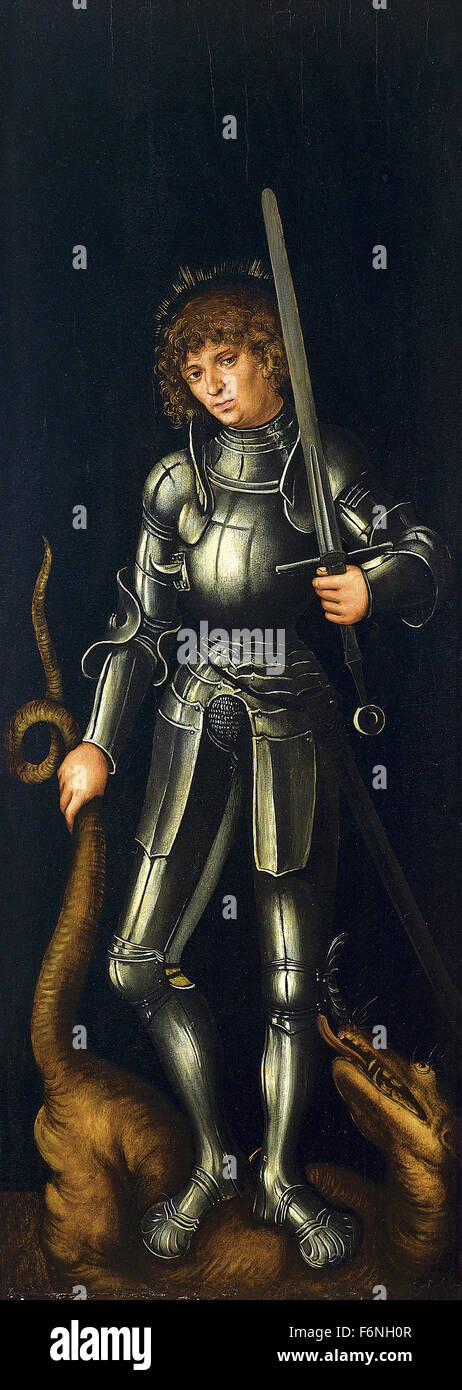 Lucas Cranach il Vecchio - Saint George (esterno parafango destro) Foto Stock