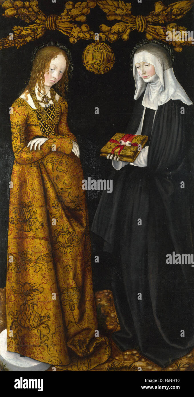Lucas Cranach il Vecchio - Santi Christina e Ottilia Foto Stock