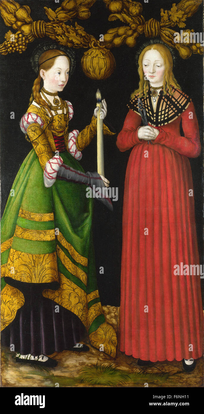 Lucas Cranach il Vecchio - Santi Genevieve e Apollonia Foto Stock