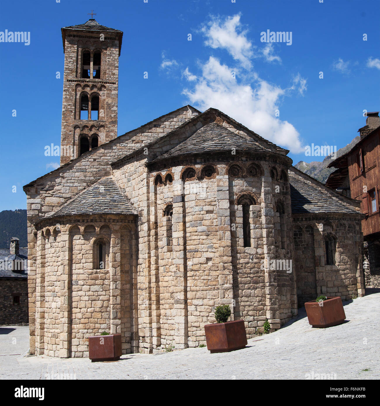 La chiesa romanica di Sant Maria in Taull, Vall de Boi, la Catalogna. Foto Stock