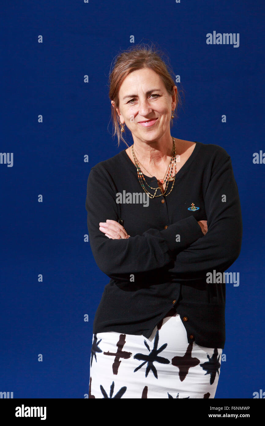 Edinburgh International Book Festival 2013 ritratto di Kirsty Wark a Charlotte Square Garden Pic da pak@ Mera Foto Stock