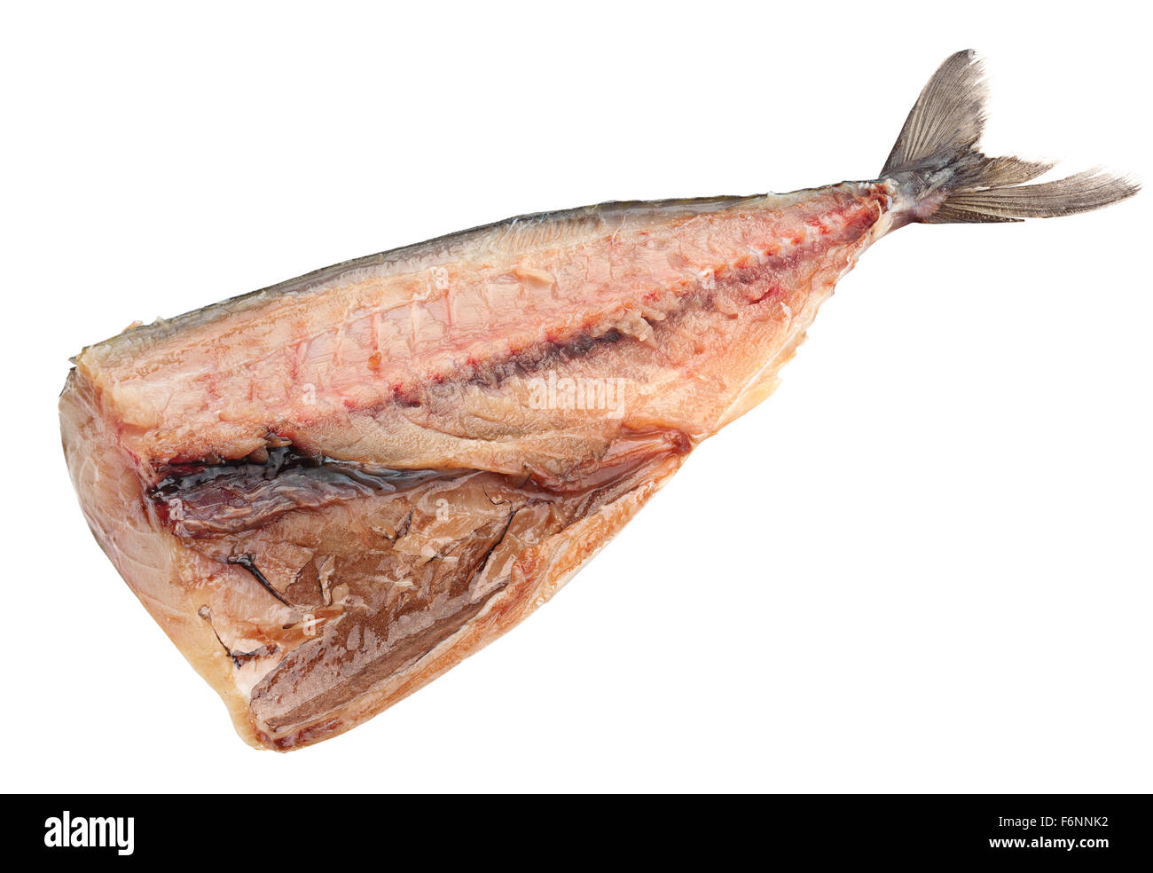 Sgombro pesce di mare slice isolati su sfondo bianco Foto Stock