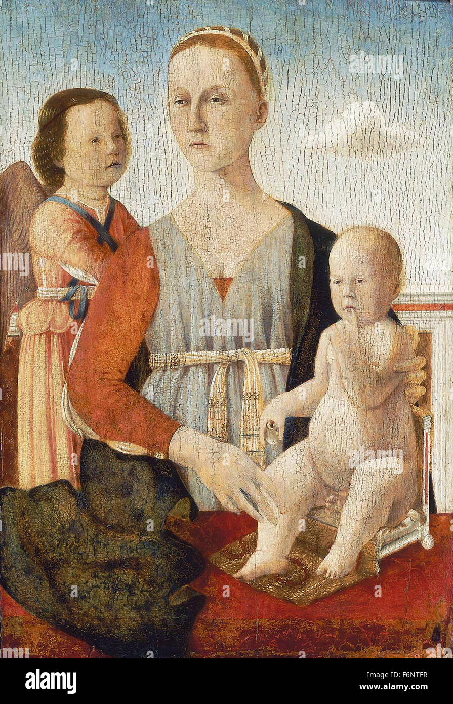 Luca Signorelli - Madonna con Bambino e un angelo Foto Stock