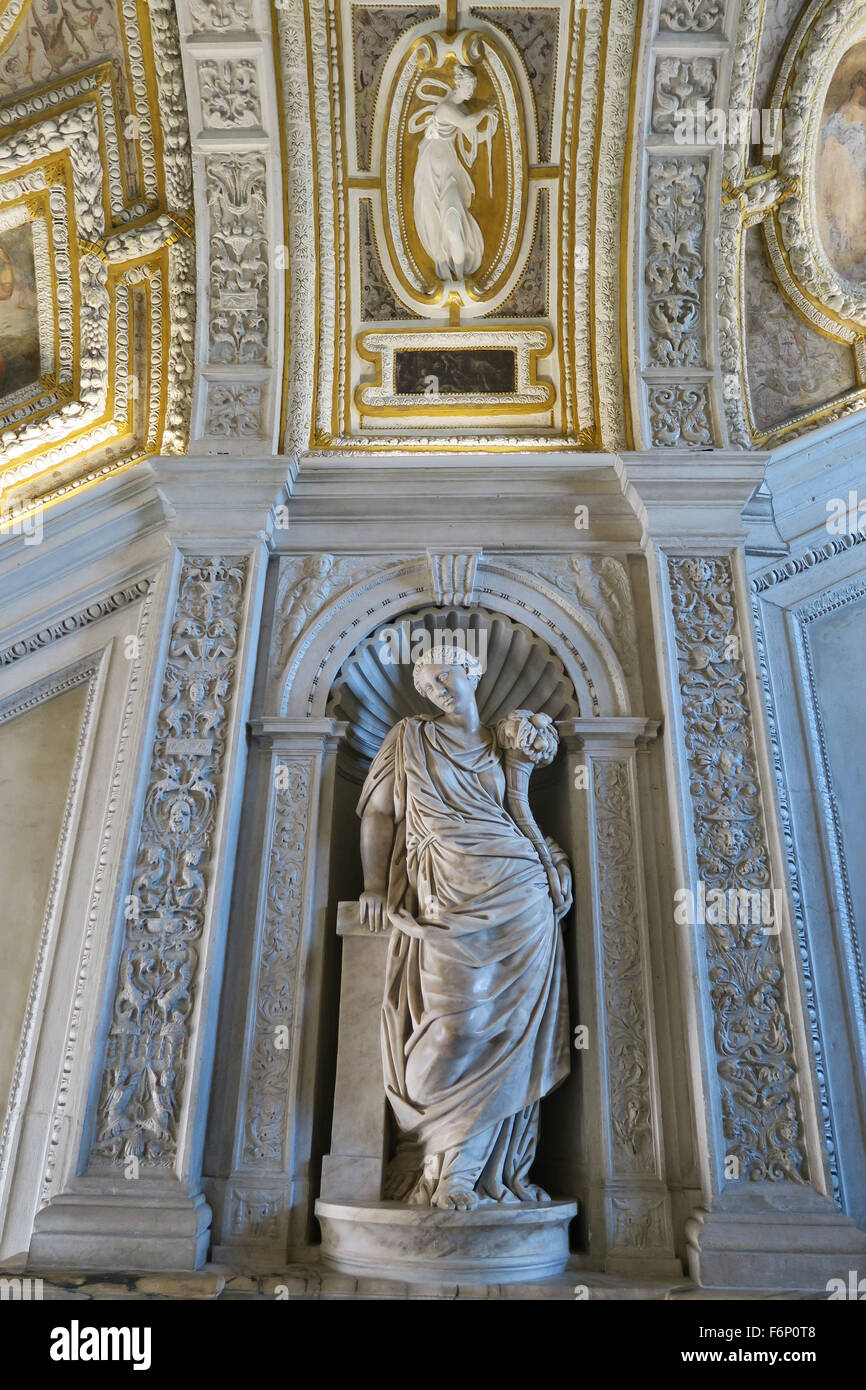 Dettaglio del Golden scala al palazzo ducale di Piazza San Marco, San Marco, Venezia. Foto Stock