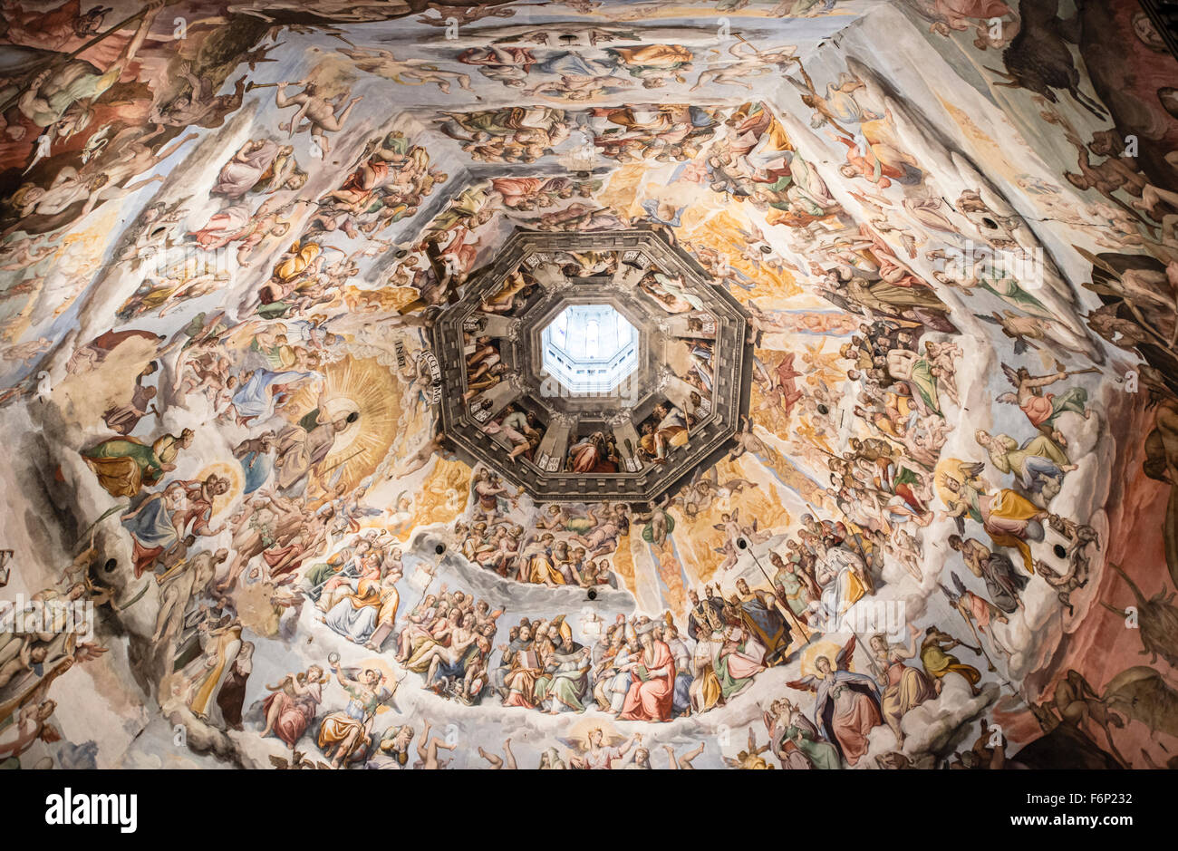 'L'ultima sentenza' dipinti sul soffitto del Duomo di Firenze Foto Stock