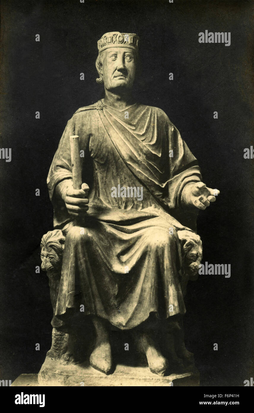 Statua di Carlo di Angiò, Roma, Italia Foto Stock