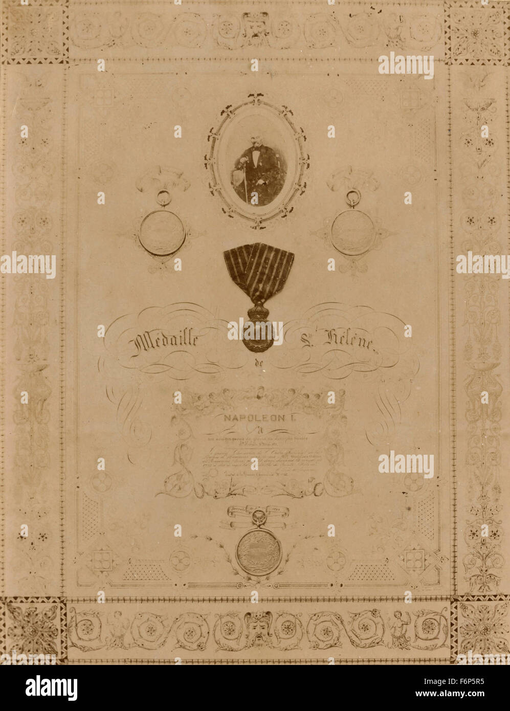 Medaglia di Sant'Elena, Napoleone Foto Stock