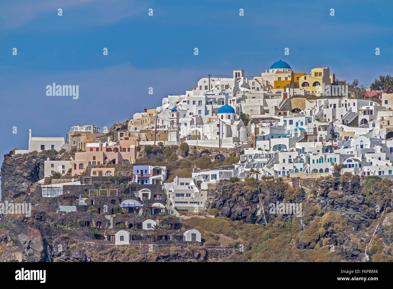 Thera capitale di Santorini Grecia Foto Stock