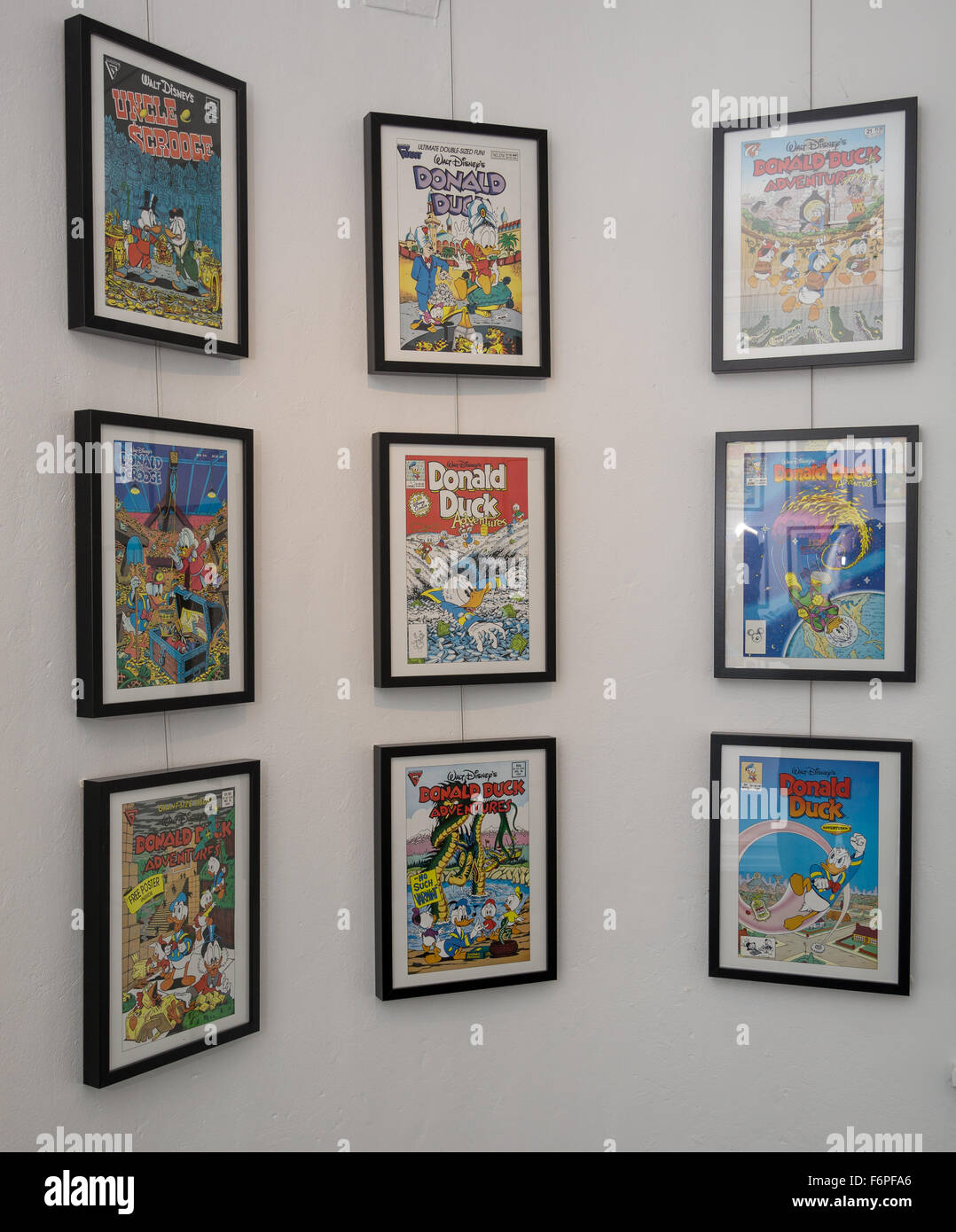 La Svezia. Xviii Nov, 2015. La mostra i rum. Il Keno Don Hugo Rosa, noto semplicemente come Don Rosa è un fumetto americano libro autore e illustratore noto per le sue storie su Scrooge McDuck, Donald Duck e altri personaggi Disney. Molte delle sue storie sono costruite su caratteri e posizioni creato da Carl Barks, compresa la storia che lo ha portato alla fama come un moderno artista Disney. © Tommy Lindholm/Pacific Press/Alamy Live News Foto Stock