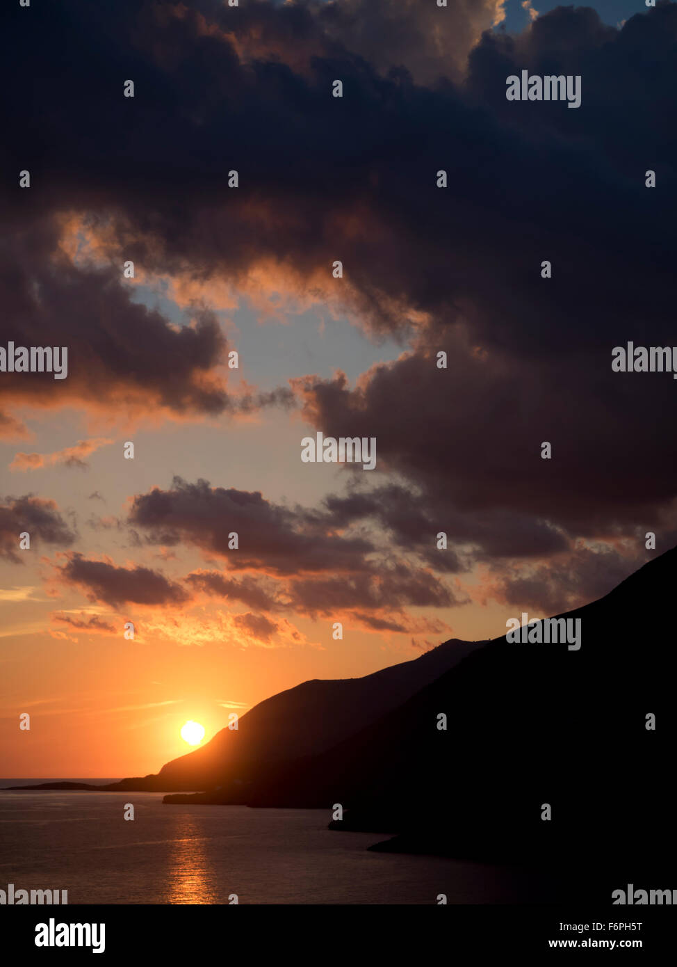Sonnenuntergang in Kreta Foto Stock