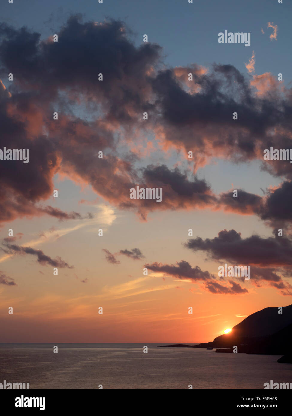 Sonnenuntergang in Kreta Foto Stock