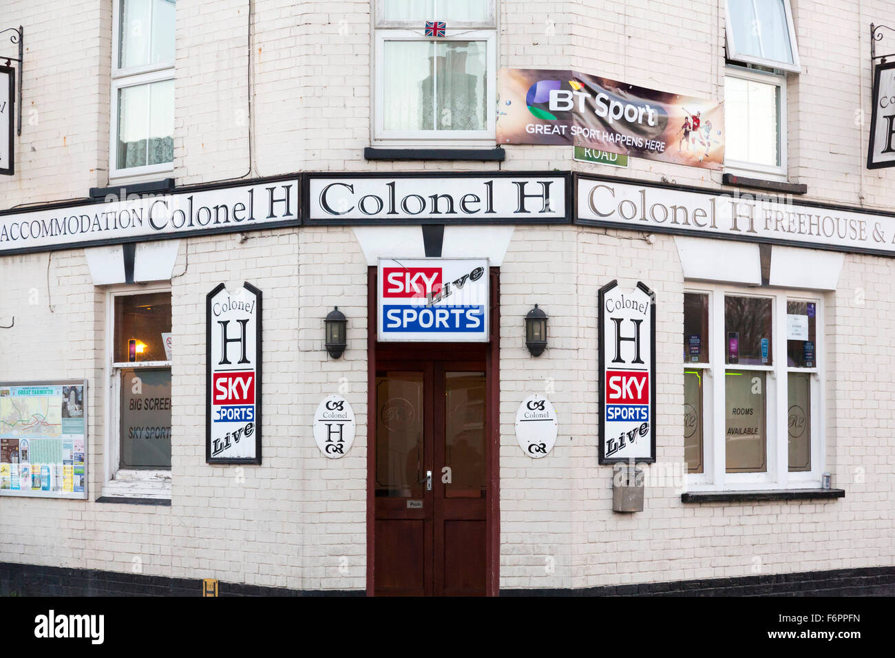 Sky Sport segno su pub Foto Stock