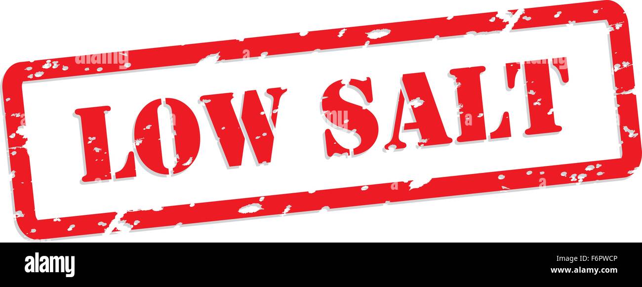 Basso sale rosso timbro di gomma vettore per alimentare il concetto di nutrizione Illustrazione Vettoriale