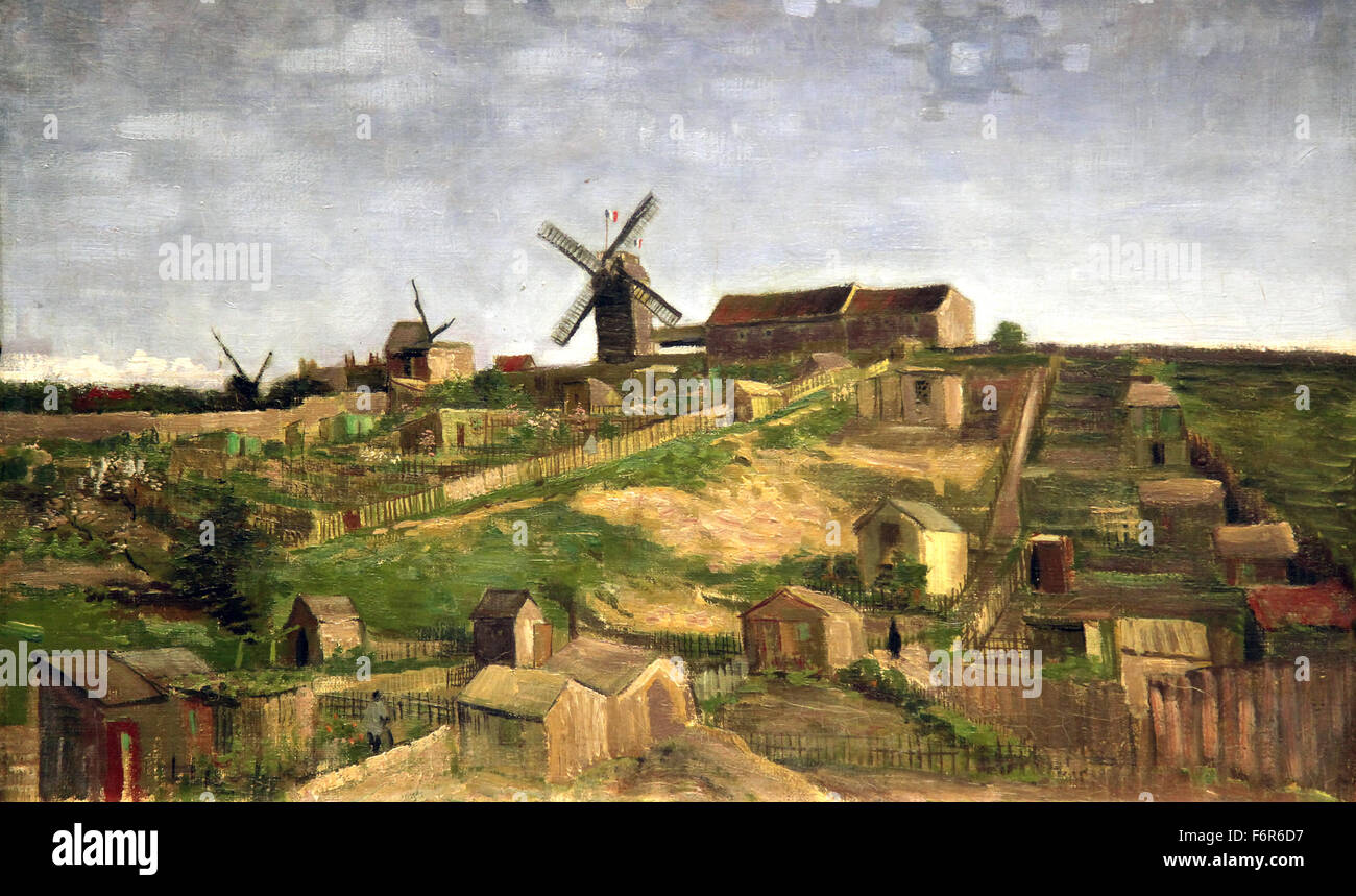 La collina di Montmartre (1886) di Vincent van Gogh. Montmartre Parigi (1853-1890) Foto Stock