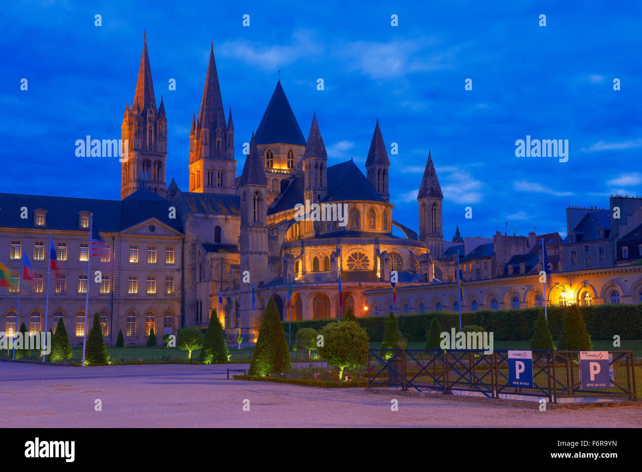 L'Abbaye aux Hommes, uomini Abbazia Abbazia di Saint-Étienne, Caen, Calvados, Bassa Normandia, Francia Foto Stock