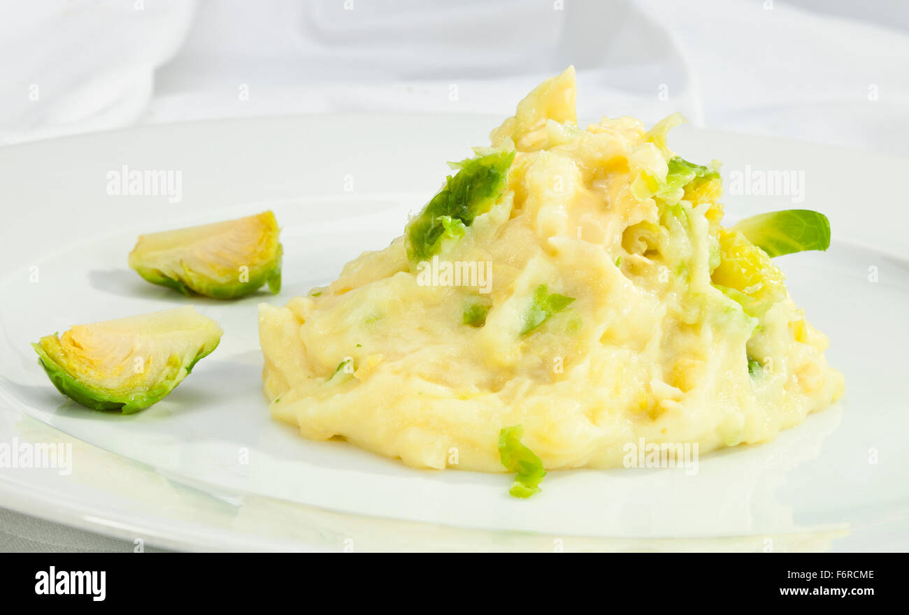 Purè di patate con cavolo verde Foto Stock