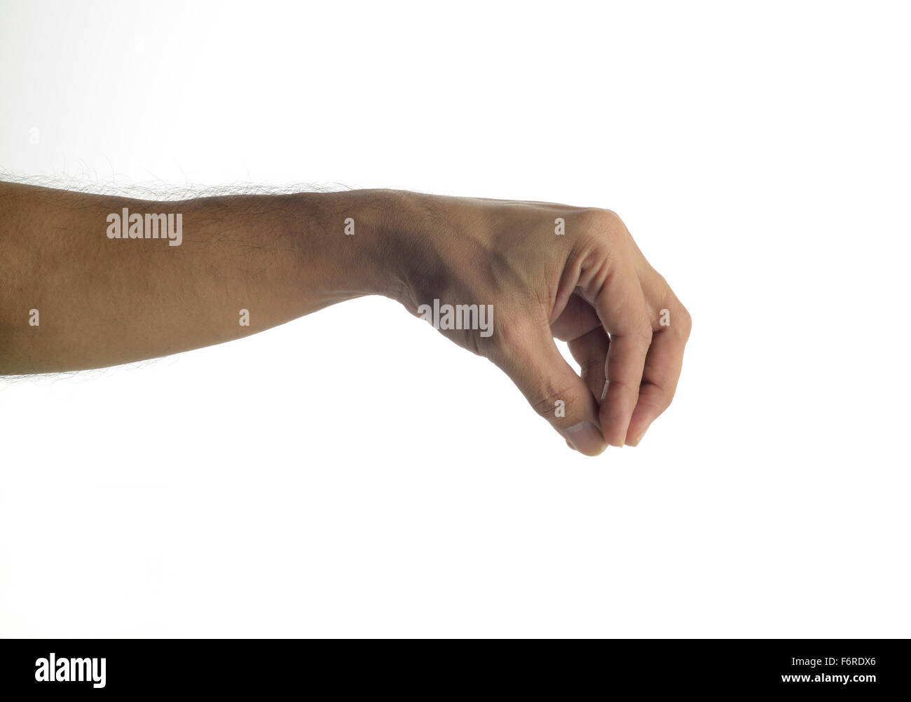 Mano umana - dando o gesto di sollevamento Foto Stock