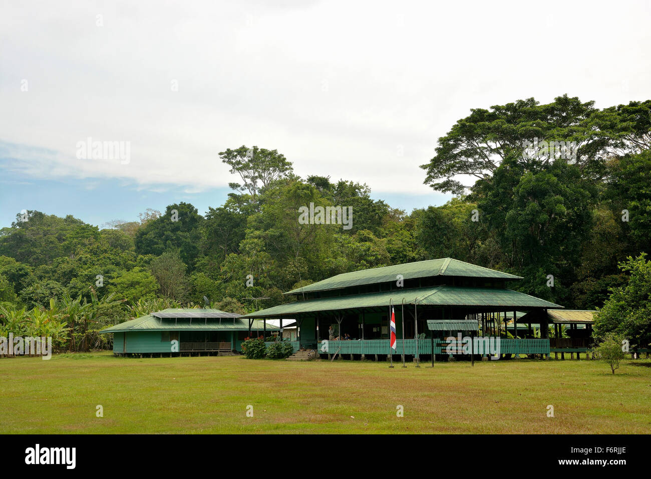 Questa è la maggiore stazione isolata nel parco nazionale di Corcovado; sono stati è possibile vedere molte specie di animali tropicali come Foto Stock