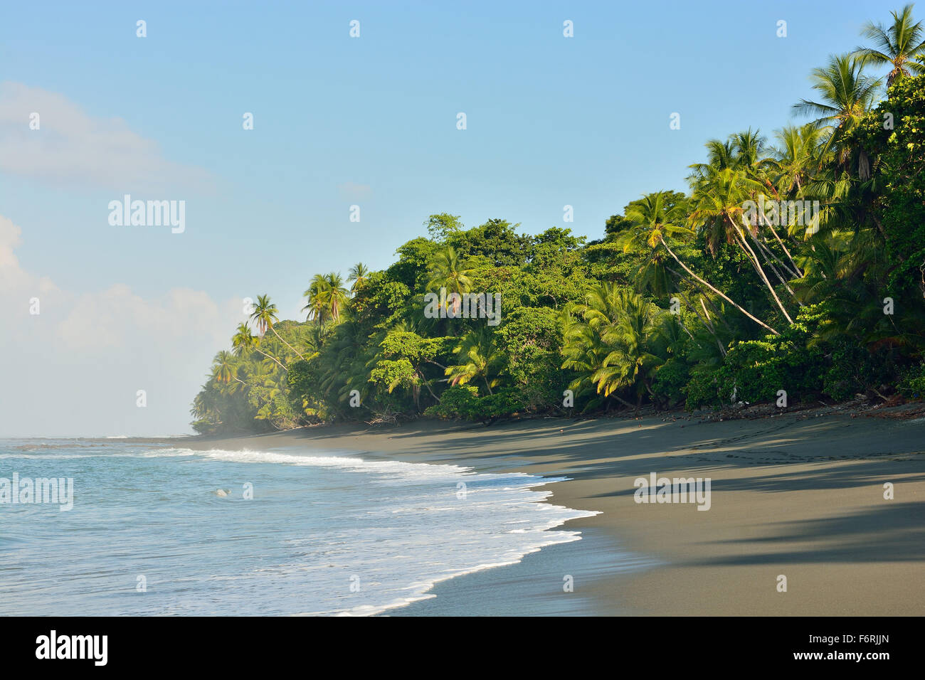 Spiaggia nel Parco Nazionale di Corcovado di Costa Rica Foto Stock