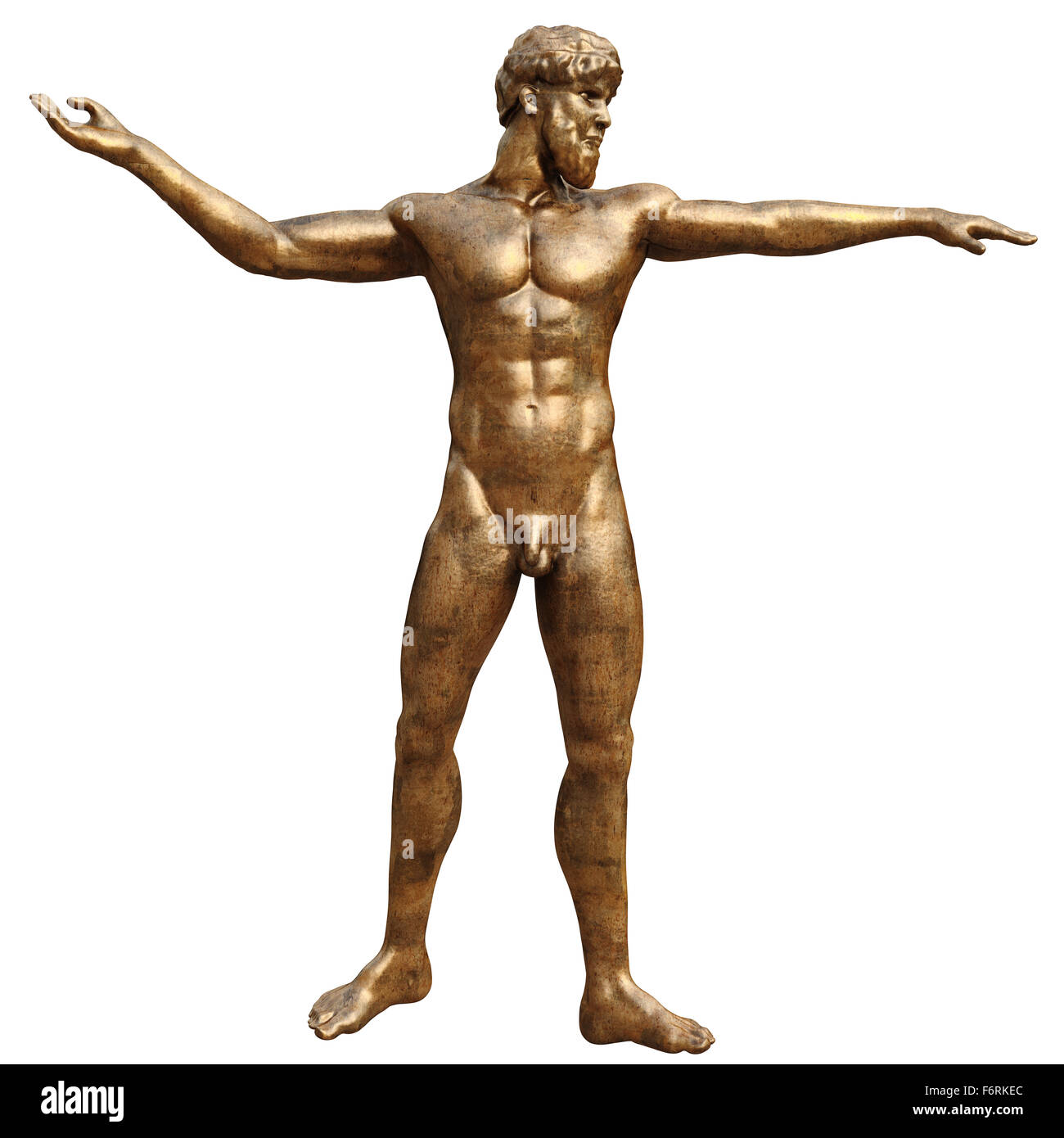 Statua in bronzo uomo, vista frontale Foto Stock