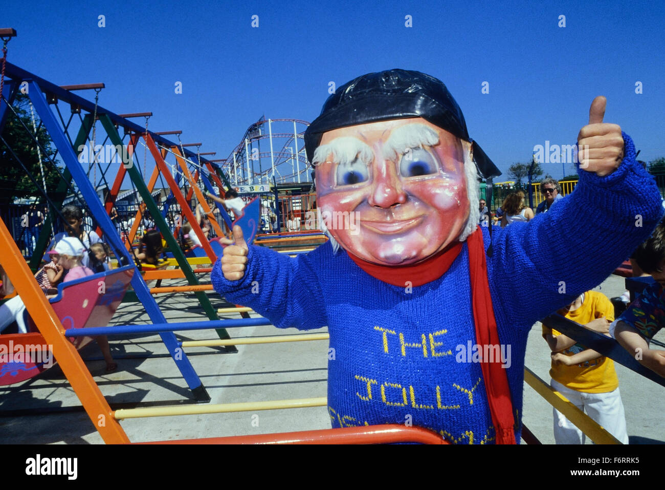 Il Jolly pescatore. La mascotte della località balneare di Skegness. Lincolnshire. In Inghilterra. Regno Unito Foto Stock