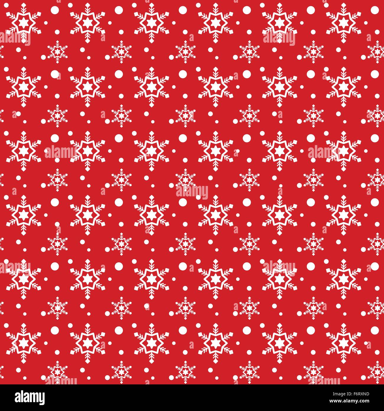 Vettore di fiocchi di neve di pattern su sfondo rosso per Natale Illustrazione Vettoriale