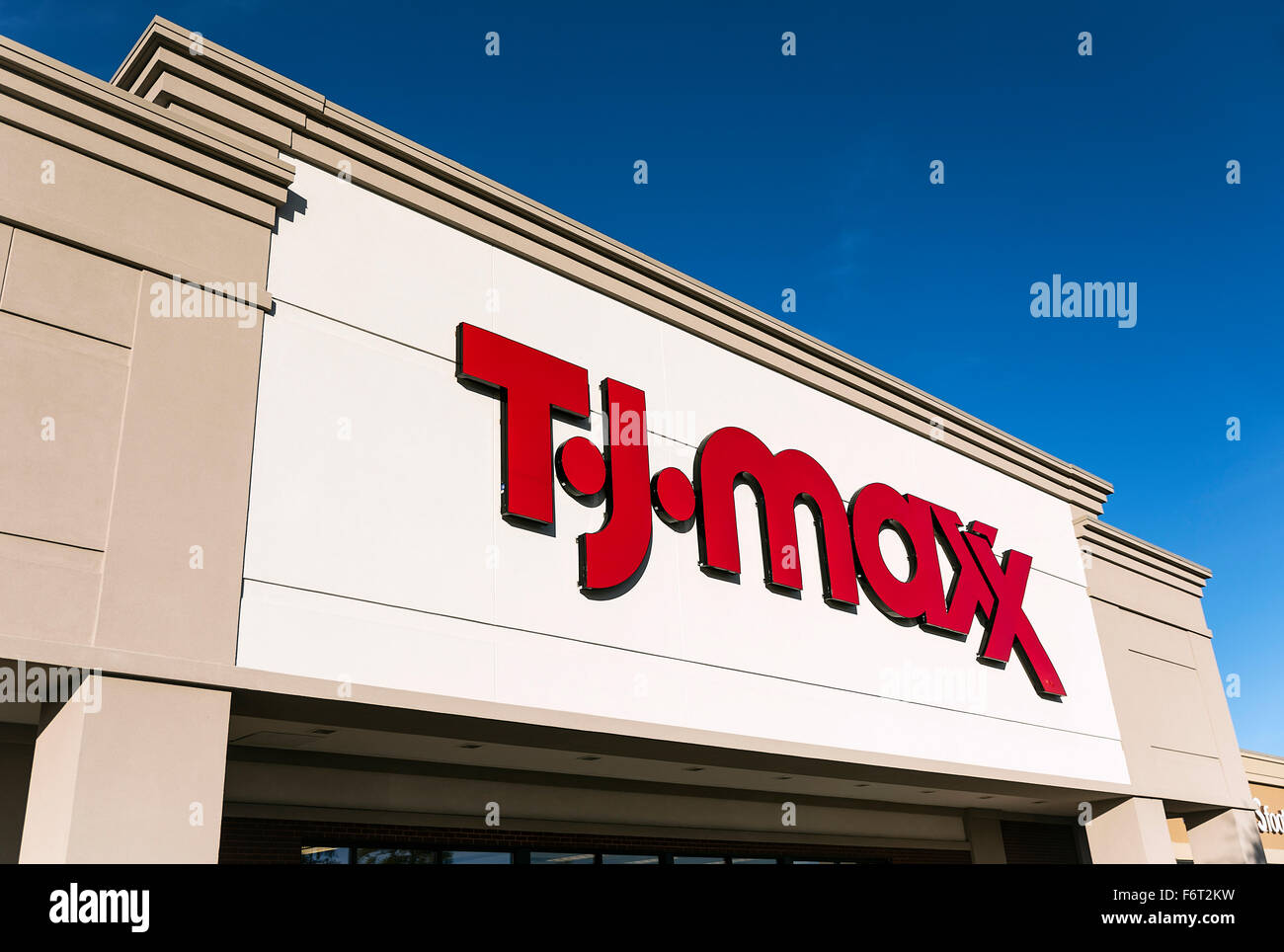 TJ Max ministero store esterno. Foto Stock