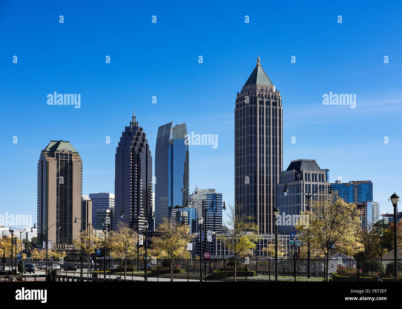 Skyline del centro, Atlanta, Georgia, Stati Uniti d'America Foto Stock