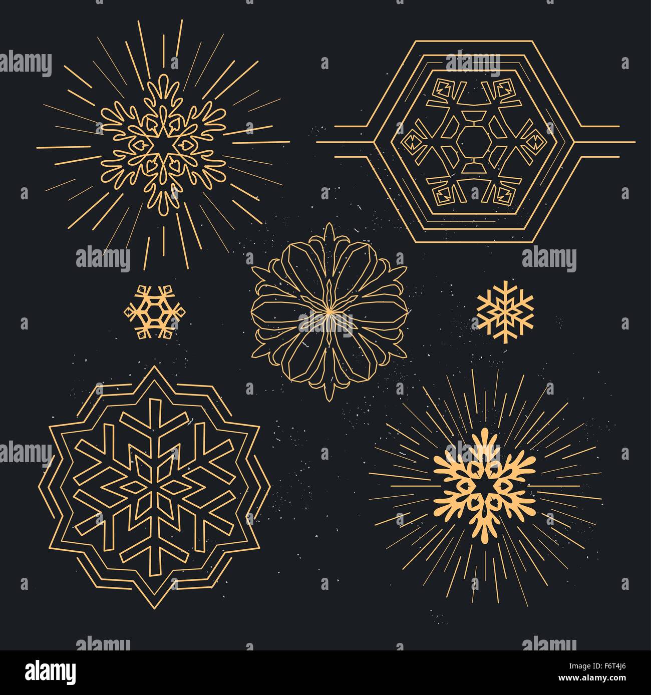 Modelli di fiocco di neve. Foderato geometrica di fiocchi di neve. Illustrazione Vettoriale. Illustrazione Vettoriale