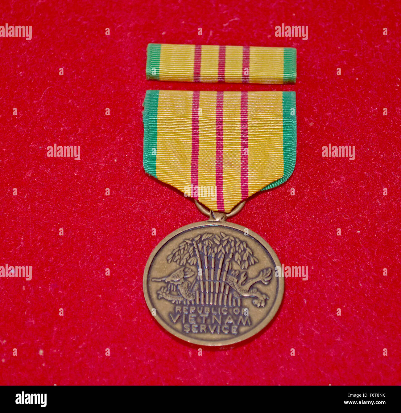 Il Vietnam medaglia di servizio è un premio militare degli Stati Uniti le Forze Armate fondata nel 1965 per ordine del Presidente Lyndon Foto Stock
