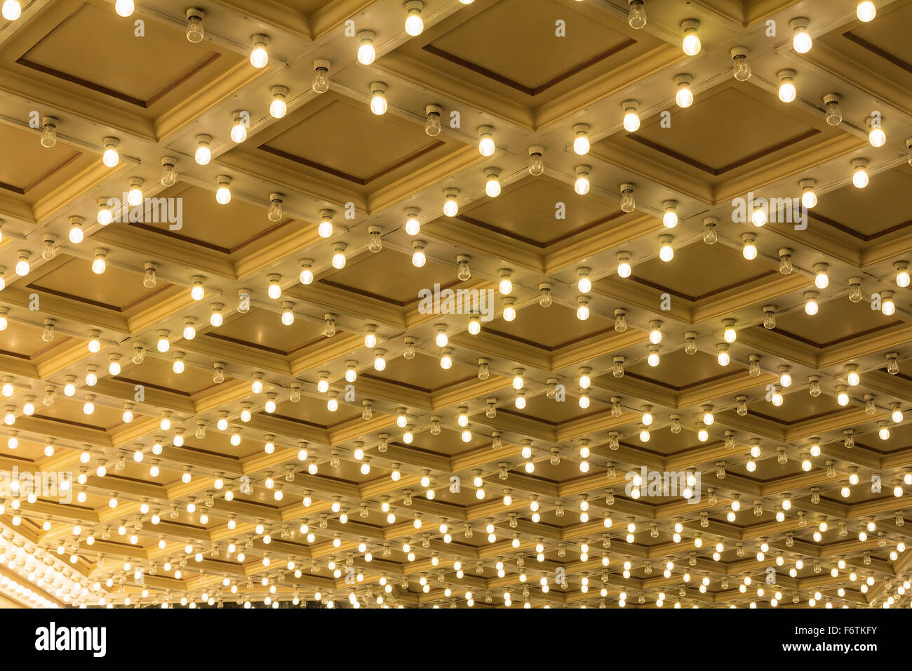 Marquee luci di Broadway Theatre soffitto esterno Foto Stock