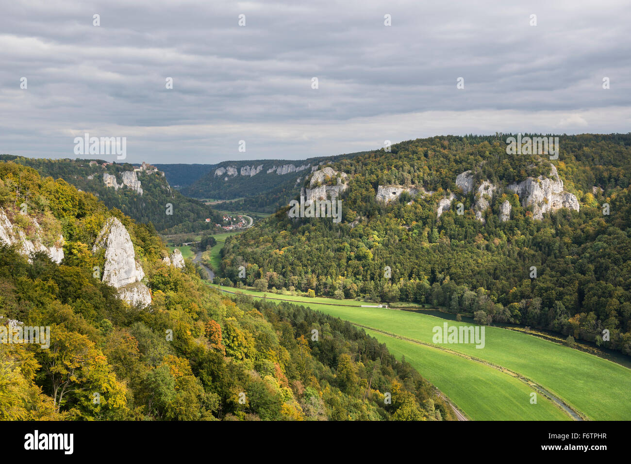 Germania, Baden-Württemberg, Superiore Valle del Danubio vicino a Sigmaringen Foto Stock