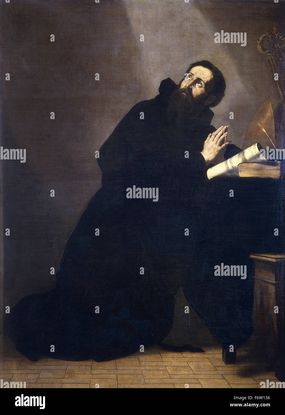 Jusepe de Ribera - Sant Agostino pregando Foto Stock