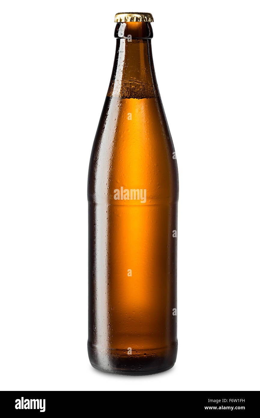 Di ghiaccio freddo brown bottiglia di birra Foto Stock