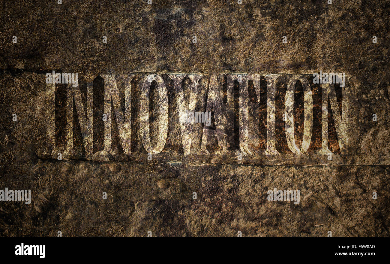 Sporco Testo di innovazione Foto Stock