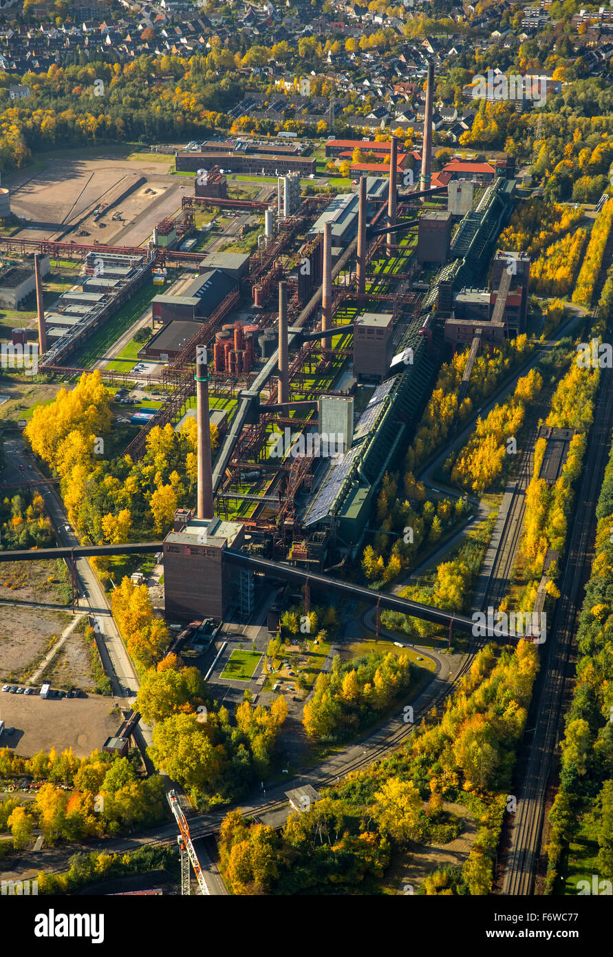 Zollverein in autunno un sito del Patrimonio Mondiale miniera Zollverein Essen, Nord della Renania settentrionale-Vestfalia, Germania, Europa, vista aerea, Foto Stock