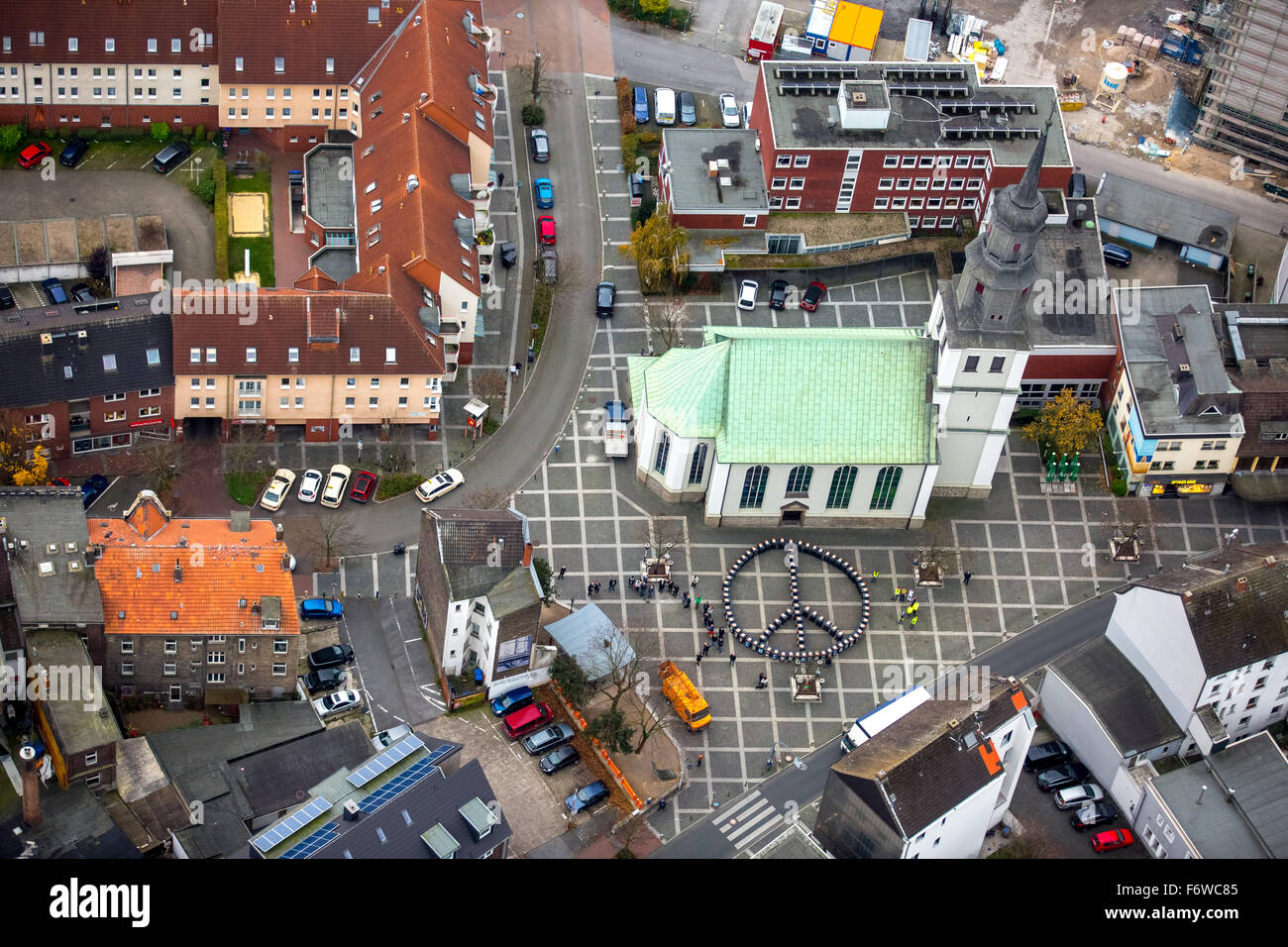 Tonnellate di opere d'arte - In Hammer Kunstquartier, il quartiere di Lutero sono consegnati 90 scomparti di riciclaggio per opere d'arte, Hamm, la zona della Ruhr, Foto Stock