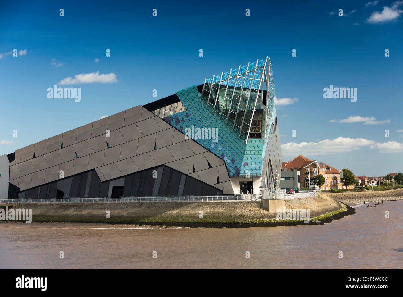 Regno Unito, Inghilterra, nello Yorkshire, Hull, il Deep Marine Aquarium alla confluenza di Hull e Humber fiumi Foto Stock