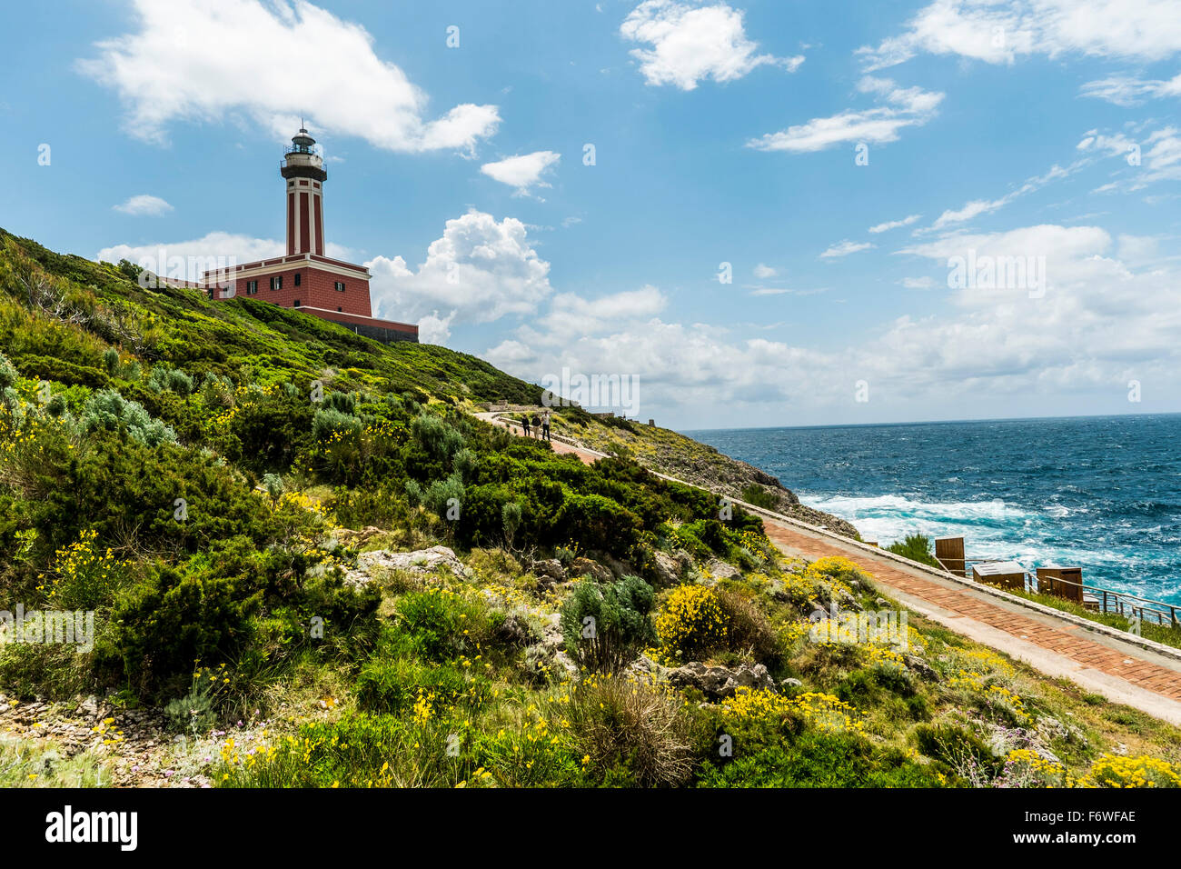 Faro di Punta Carena, Anacapri, Capri, Campania, Italia Foto Stock